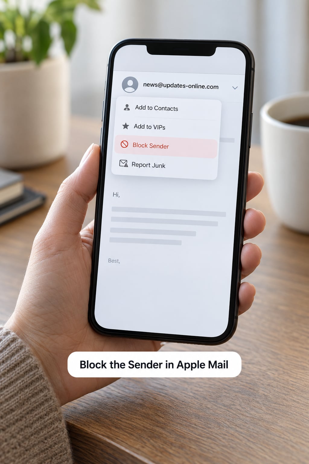Block the Sender in Apple Mail