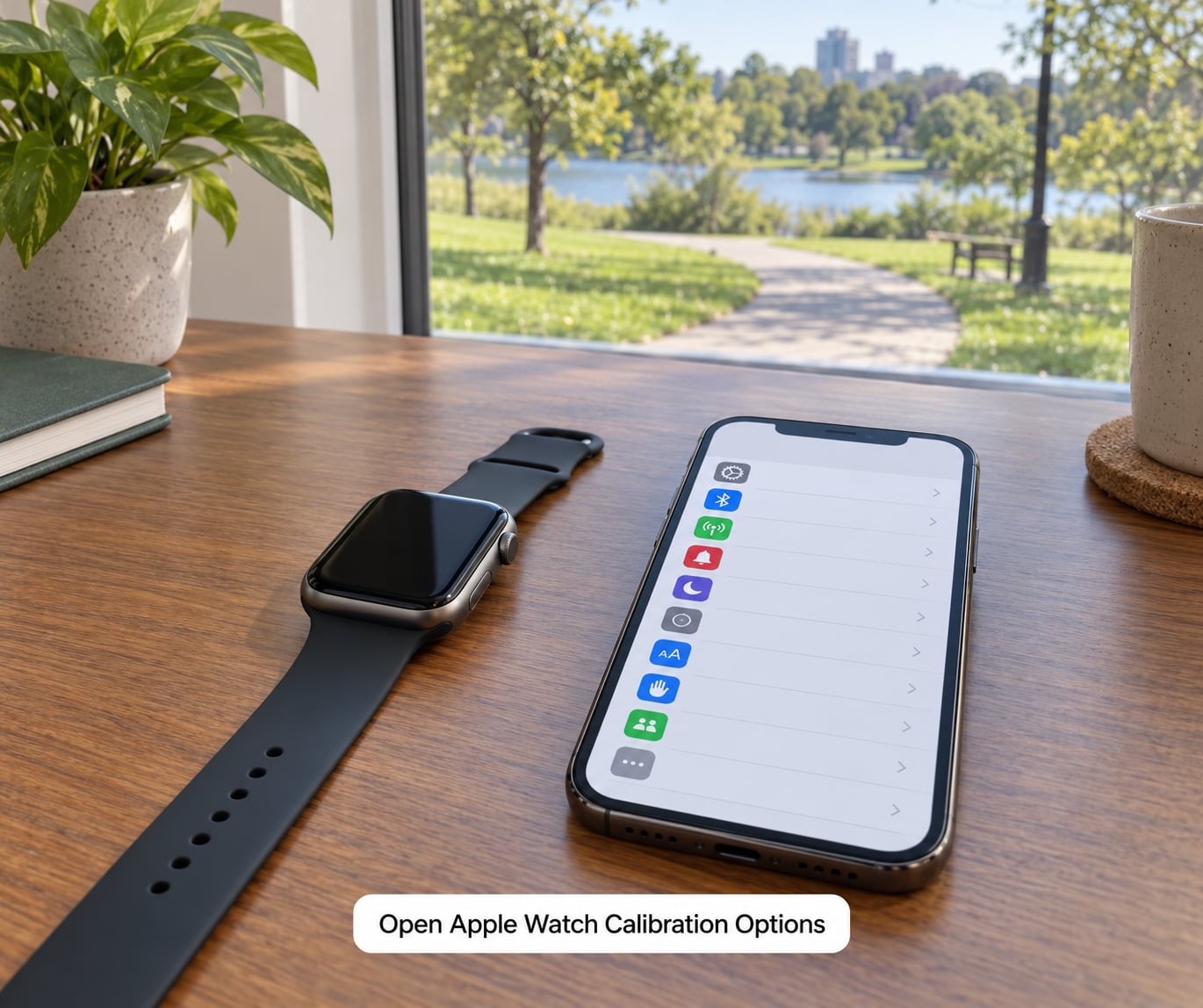 Open Apple Watch Calibration Options
