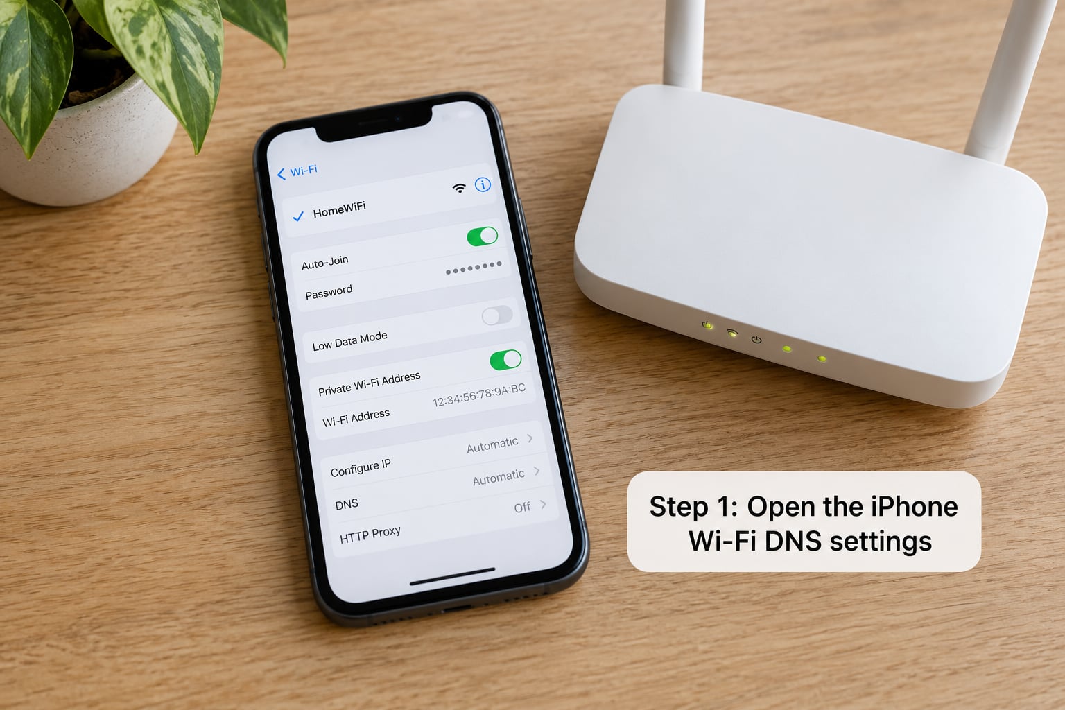 Step 1: Open the iPhone Wi-Fi DNS settings