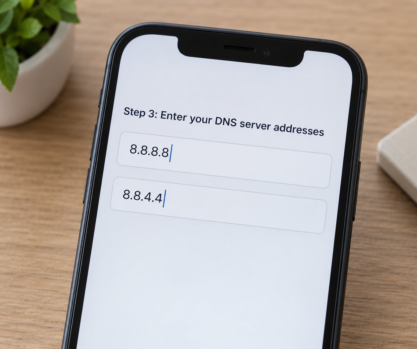 Step 3: Enter your DNS server addresses