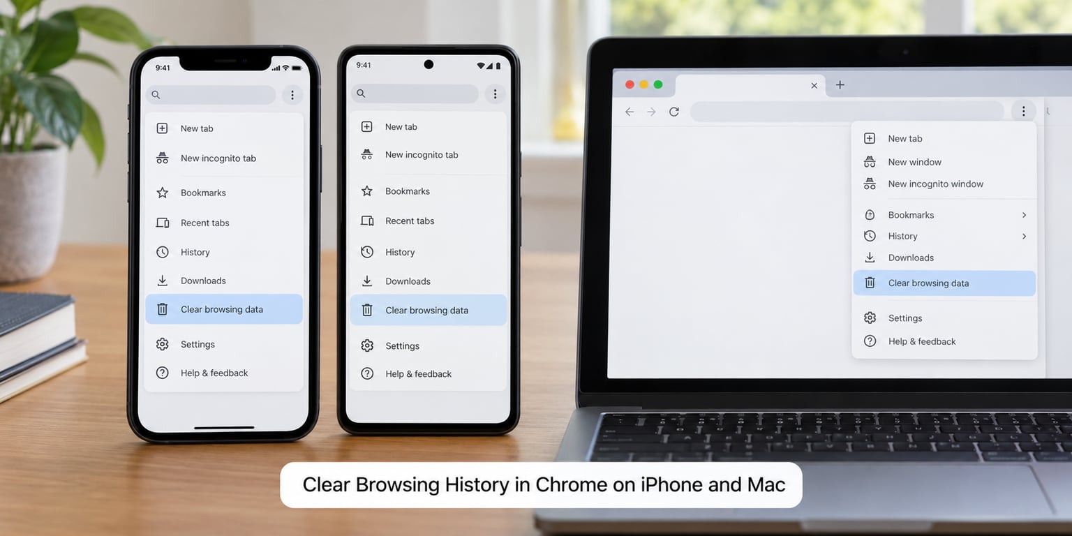Clear Browsing History in Chrome on iPhone and Mac