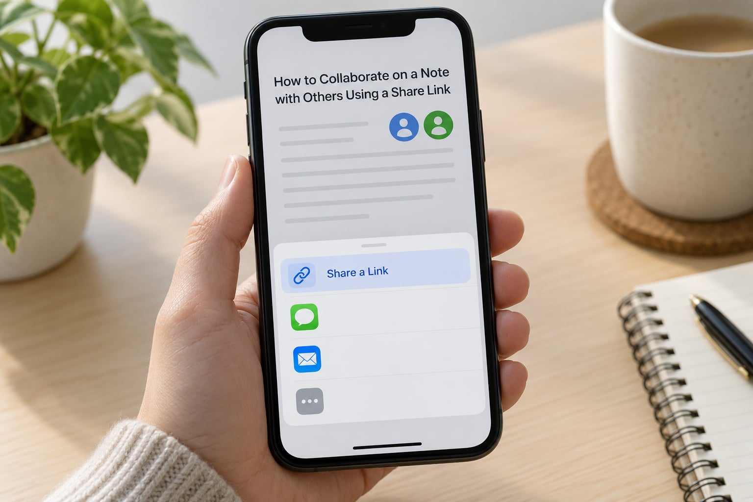 How to Collaborate on a Note with Others Using a Share Link