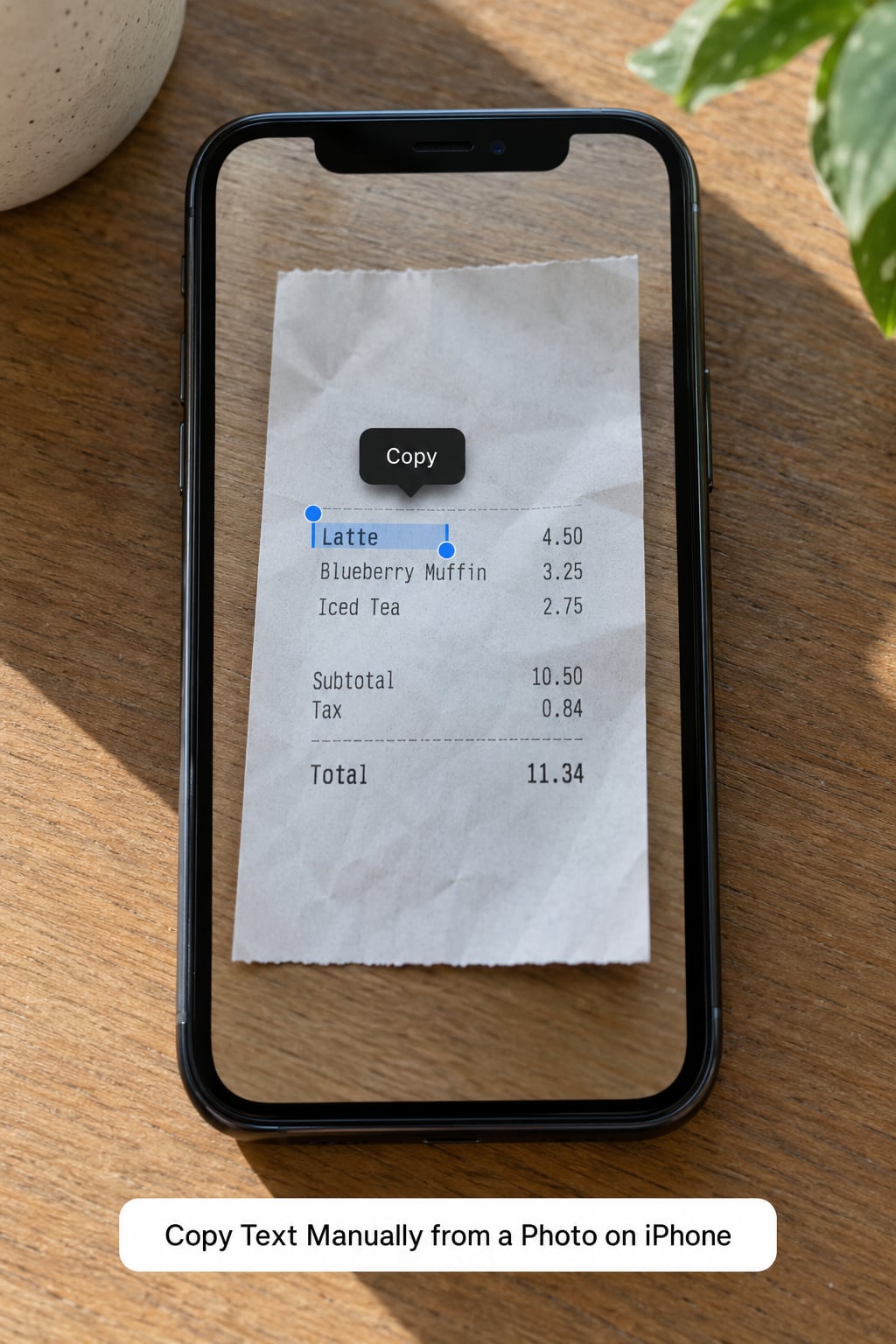 Copy Text Manually from a Photo on iPhone