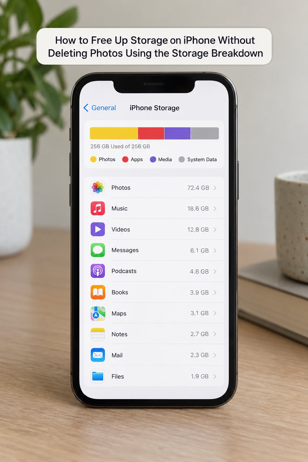 How to Free Up Storage on iPhone Without Deleting Photos Using the Storage Breakdown