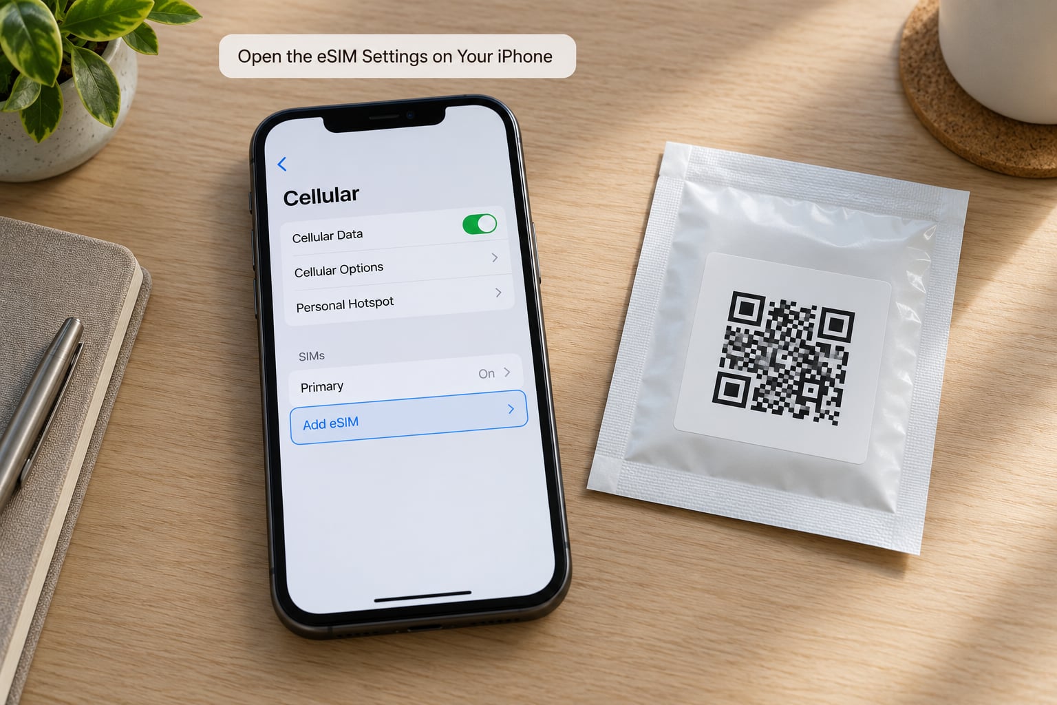 Open the eSIM Settings on Your iPhone
