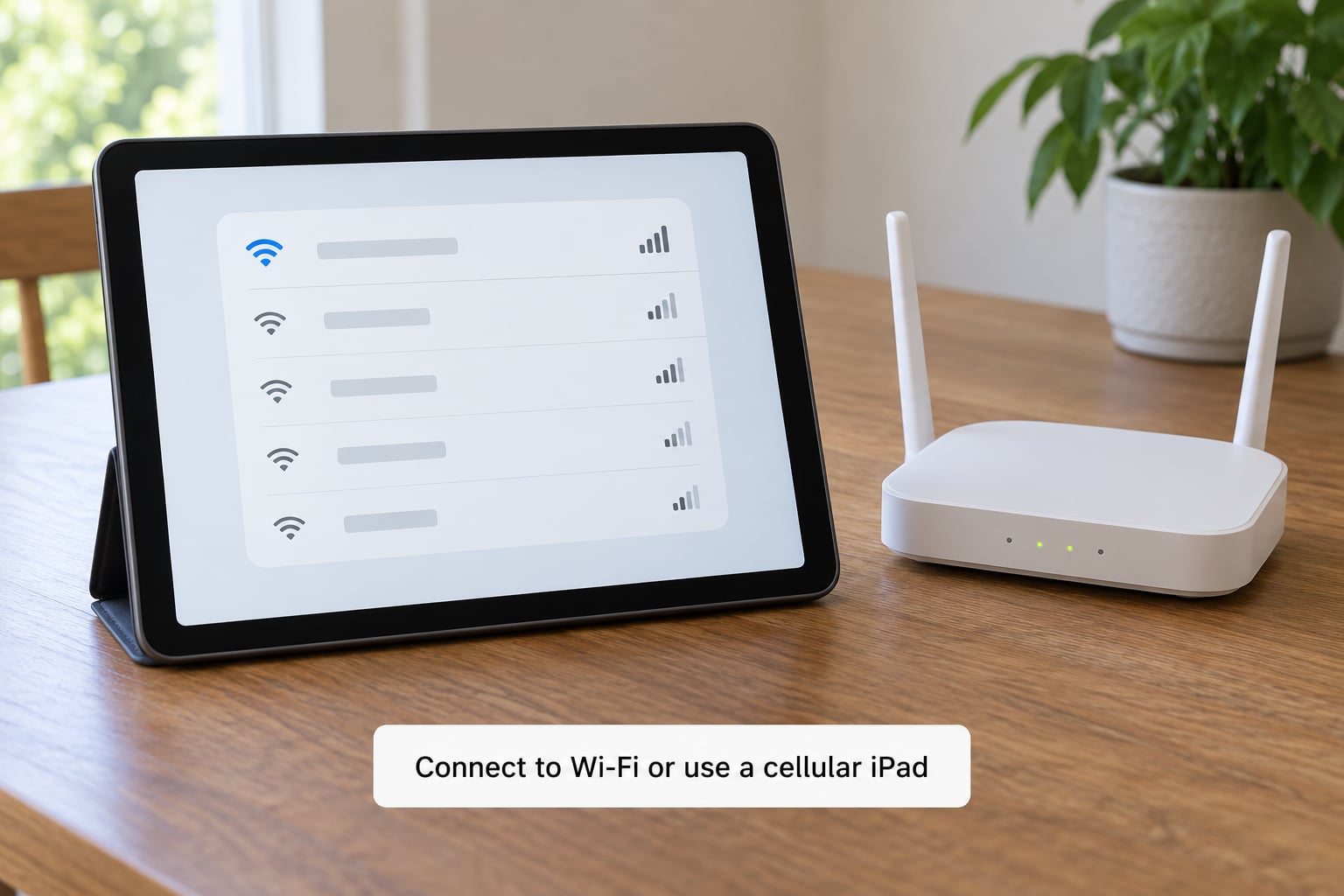 Connect to Wi-Fi or use a cellular iPad