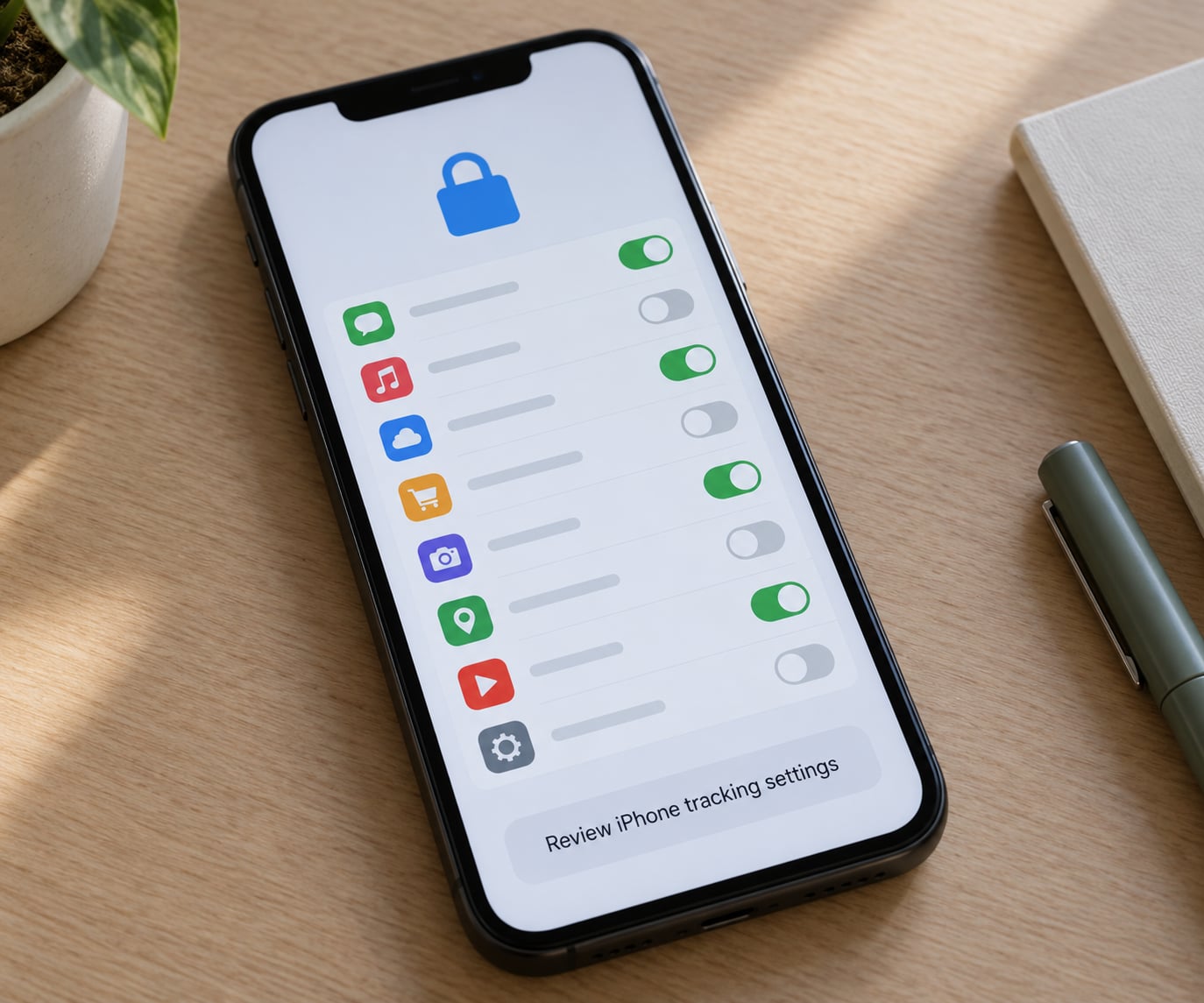 Review iPhone tracking settings