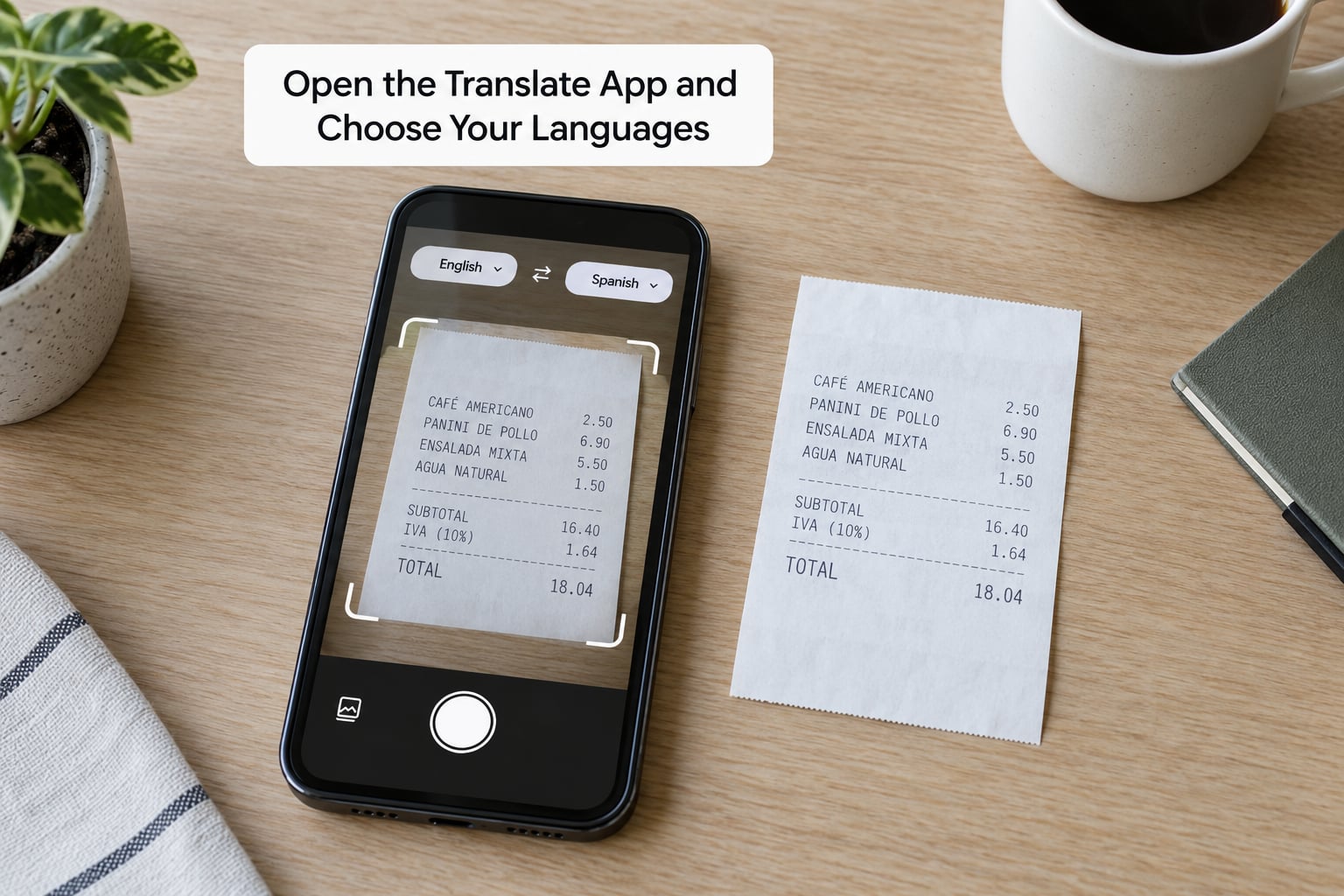 Open the Translate App and Choose Your Languages