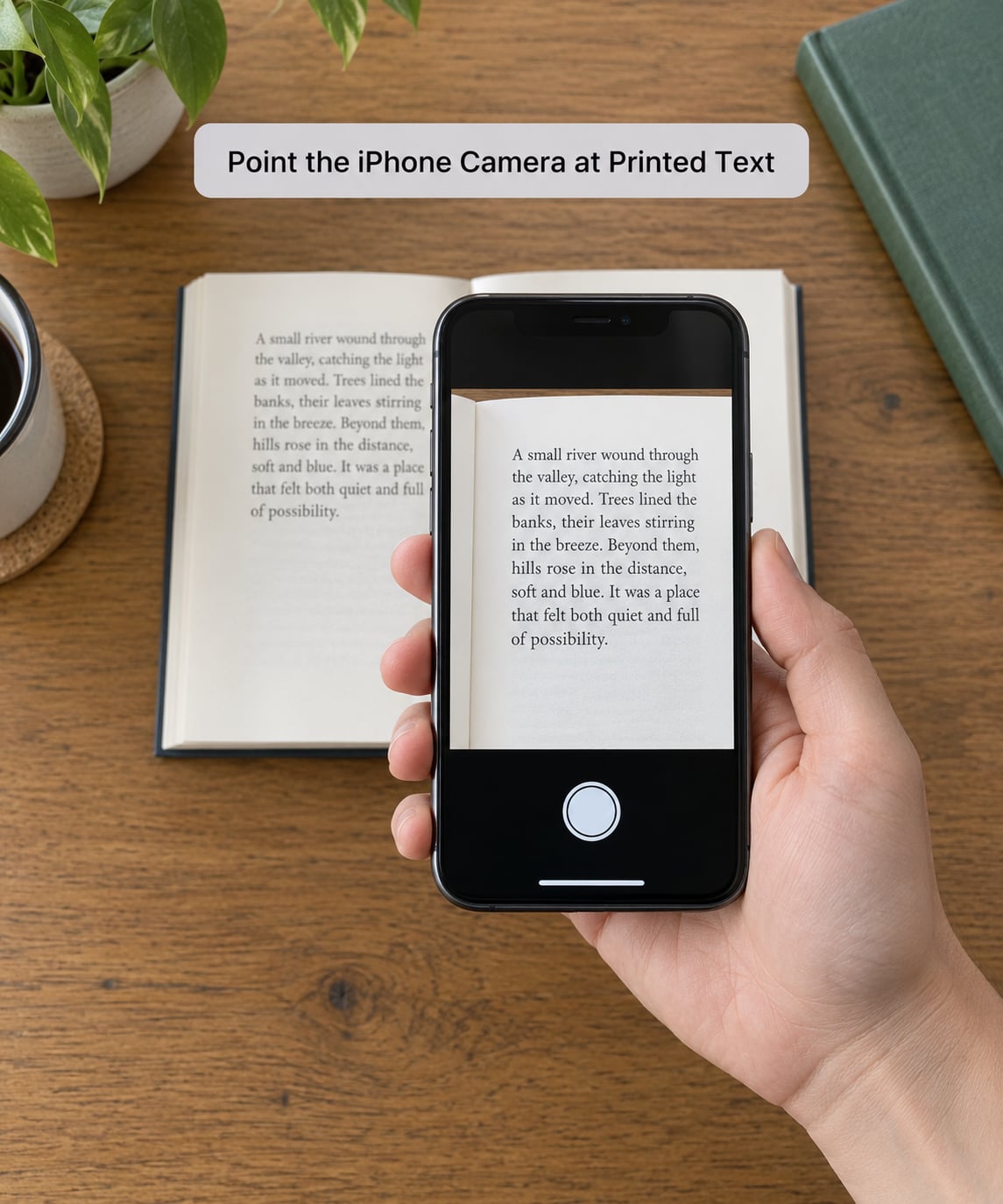 Point the iPhone Camera at Printed Text