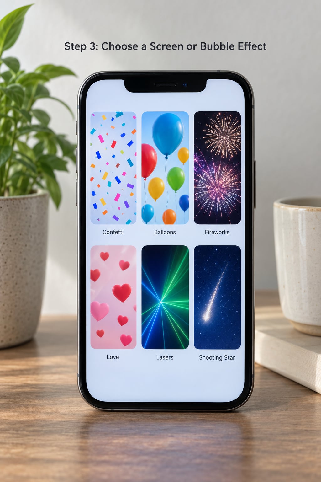 Step 3: Choose a Screen or Bubble Effect