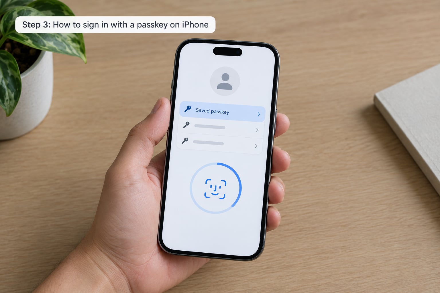 Step 3: How to sign in with a passkey on iPhone