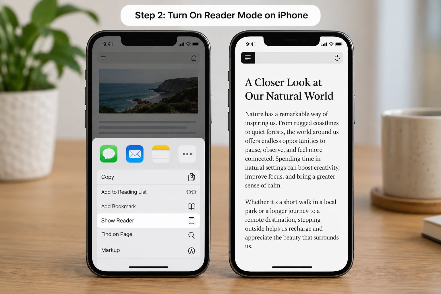 Step 2: Turn On Reader Mode on iPhone