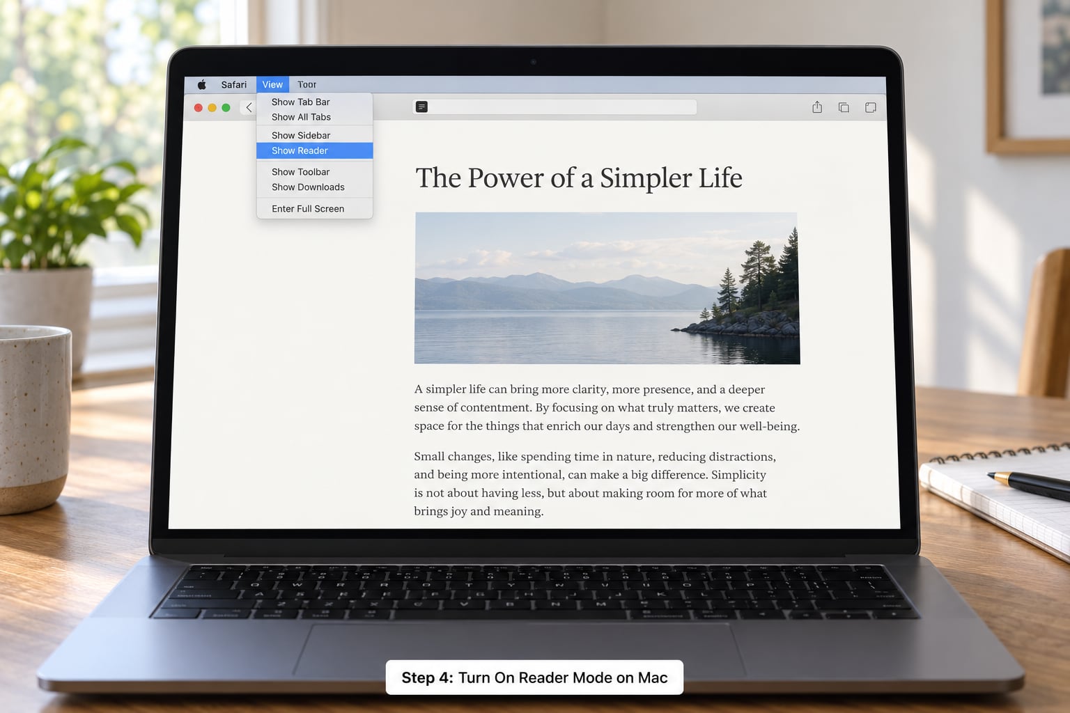 Step 4: Turn On Reader Mode on Mac