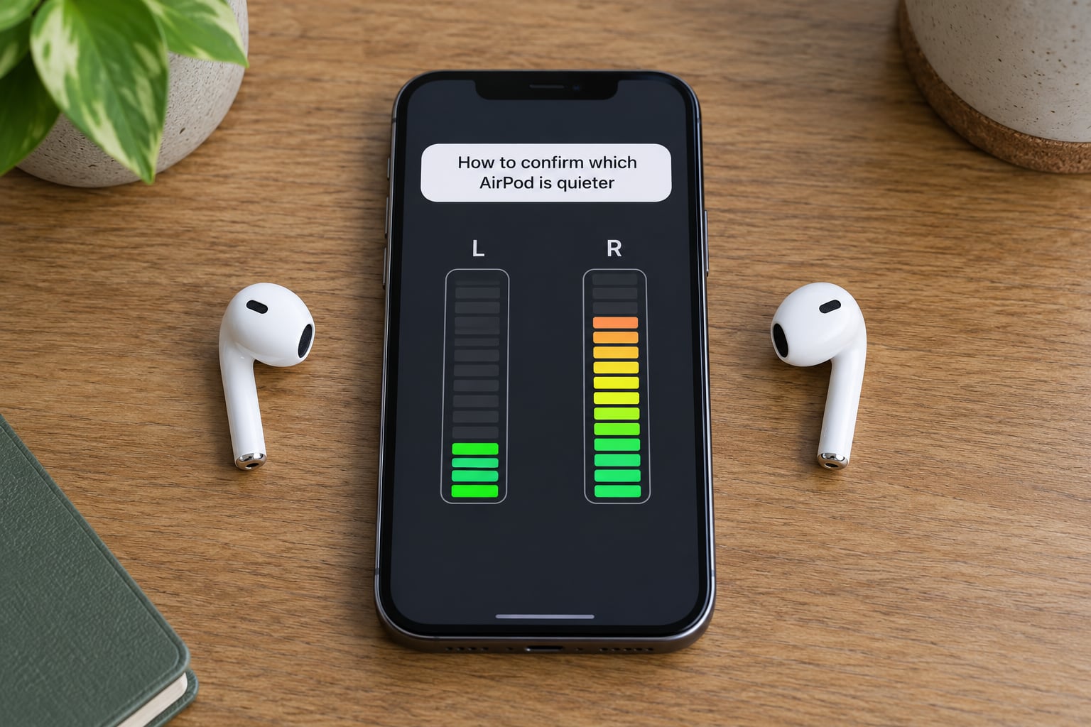 How to confirm which AirPod is quieter